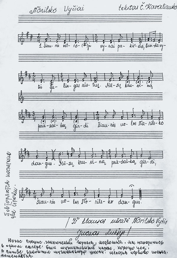 Гимн норильских повстанцев (литовцев)